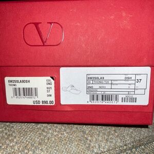 Valentino Black & Gold Leather Sandals